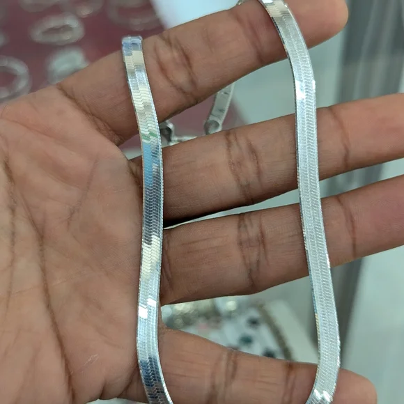 925 Sterling Silver Herringbone Chain 5.2mm 16 inch